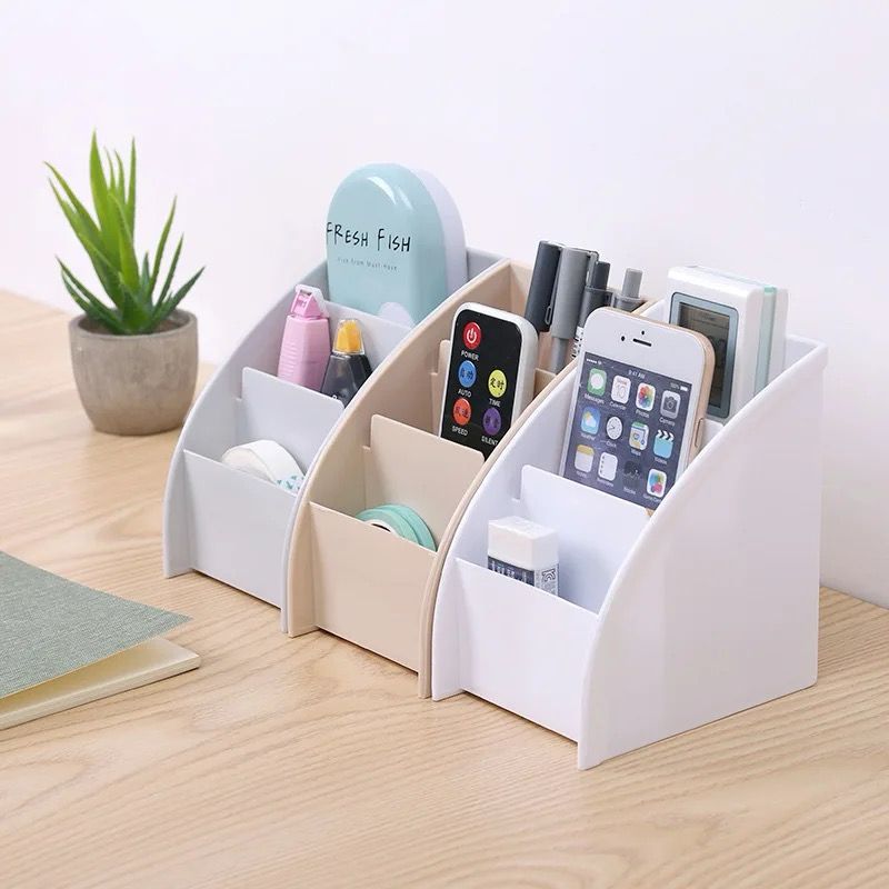 Plastic TV Remote Control & Mobile Phone Holder Washable Home|Office Storage Box, Desktop Organizer