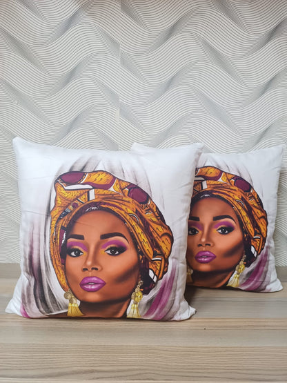 African Print Cushion Covers /Vibrant Decorative Pillow Cases for Home Décor @ 795