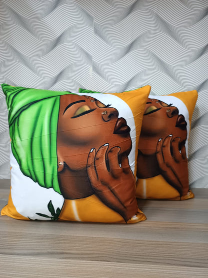 African Print Cushion Covers /Vibrant Decorative Pillow Cases for Home Décor @ 795