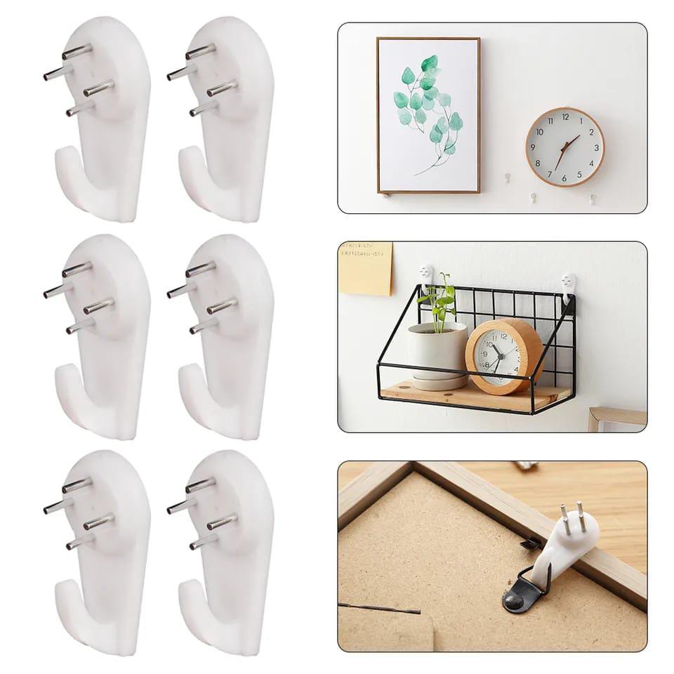 Multipurpose Wall Hanging Photo Frame Hooks | Key Hangers | Big Size | 10pcs Set | Perfect For Home Decor, Office Organization