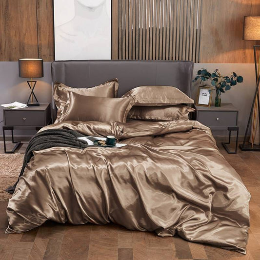 Luxury Mulberry Silk Duvet Cover Set | 100% Mulberry Silk Bedding | Includes Bedsheet & Pillowcases (6x6 / 6x7)