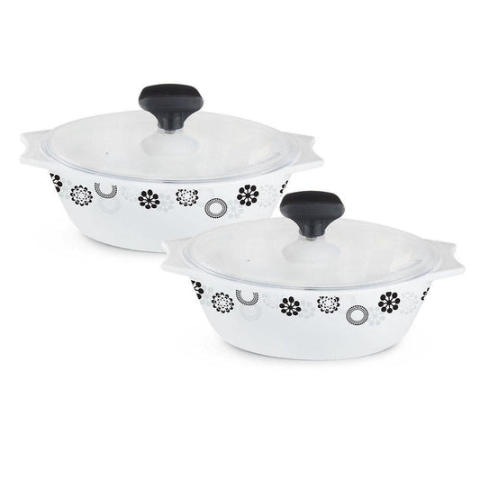 4pcs White Glass Casserole Set (Universe)