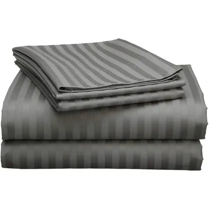 Luxury Cotton Striped Bedsheet Set | Soft & Breathable | Sizes 7x8 & 8x8 | Includes 4 Pillowcases & 2 Bedsheets