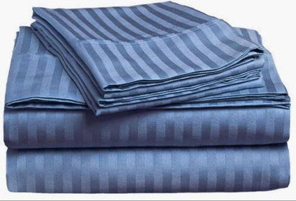 Luxury Cotton Striped Bedsheet Set | Soft & Breathable | Sizes 7x8 & 8x8 | Includes 4 Pillowcases & 2 Bedsheets