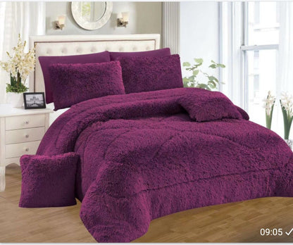 6 Piece Luxury Velvet Plush Fluffy Duvet Set | Soft Fleece Bedding | Sizes 6x6 & 6x7 | Includes Pillowcases & Bedsheet