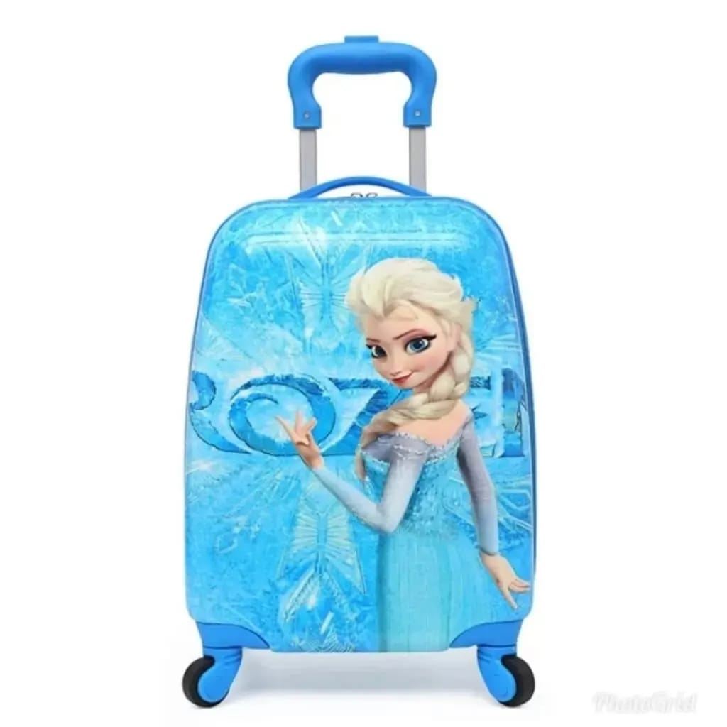 Cartoon Themed Kids Trolley Bags | Children’s Suitcase on Wheels | ABS+PC | 47x30x21 cm | Sofia, Frozen, Elsa, Mickey Mouse, Hello Kitty, Minnie Mouse