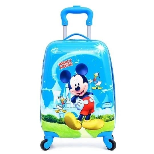 Cartoon Themed Kids Trolley Bags | Children’s Suitcase on Wheels | ABS+PC | 47x30x21 cm | Sofia, Frozen, Elsa, Mickey Mouse, Hello Kitty, Minnie Mouse