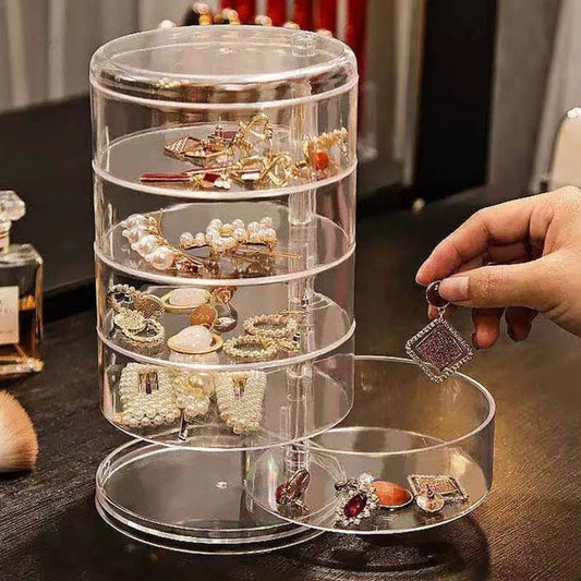 Acrylic Rotating Jewelry Holder – 5-Layer Organizer (11x21cm)