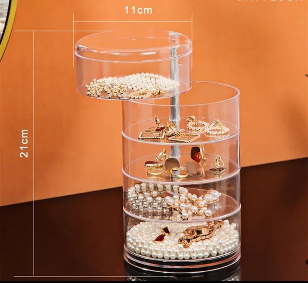 Acrylic Rotating Jewelry Holder – 5-Layer Organizer (11x21cm)