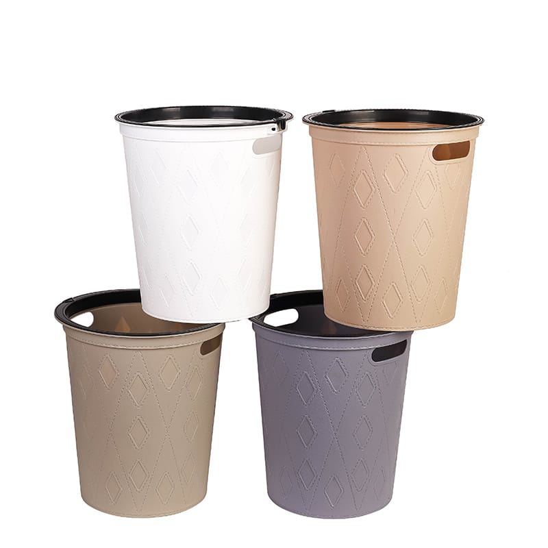 Round Faux Finish Dustbin | 26.5 cm Diameter | Perfect for offices, homes, living rooms