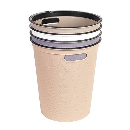 Round Faux Finish Dustbin | 26.5 cm Diameter | Perfect for offices, homes, living rooms