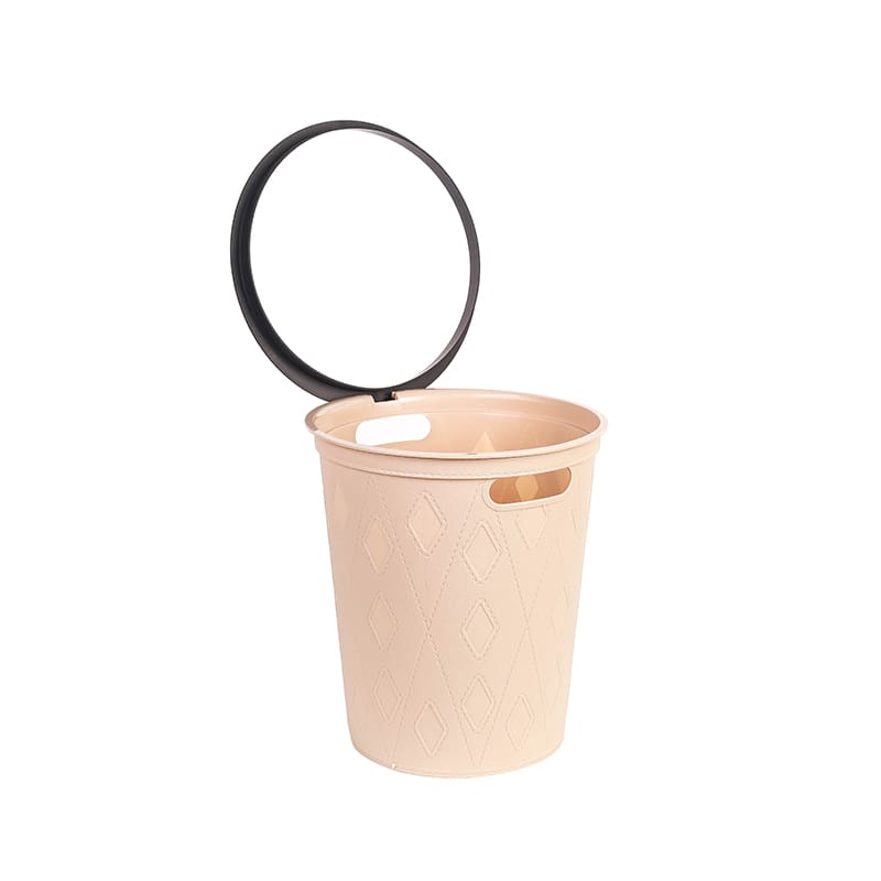 Round Faux Finish Dustbin | 26.5 cm Diameter | Perfect for offices, homes, living rooms