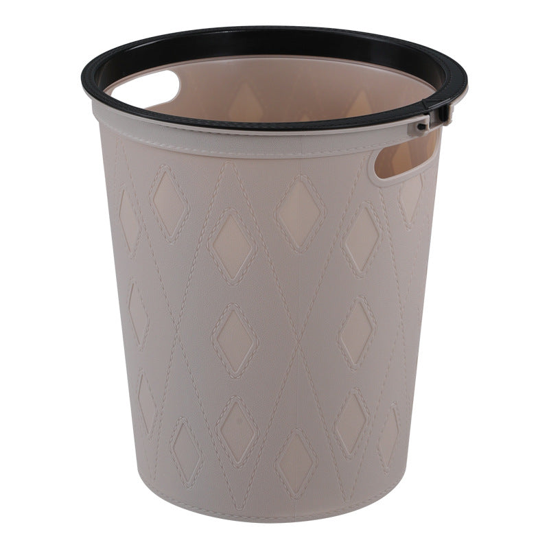 Round Faux Finish Dustbin | 26.5 cm Diameter | Perfect for offices, homes, living rooms