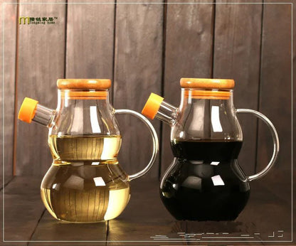 High Borosilicate 400ml Creative Glass Oil Vinegar Jar | Leak-Proof and Elegant Design