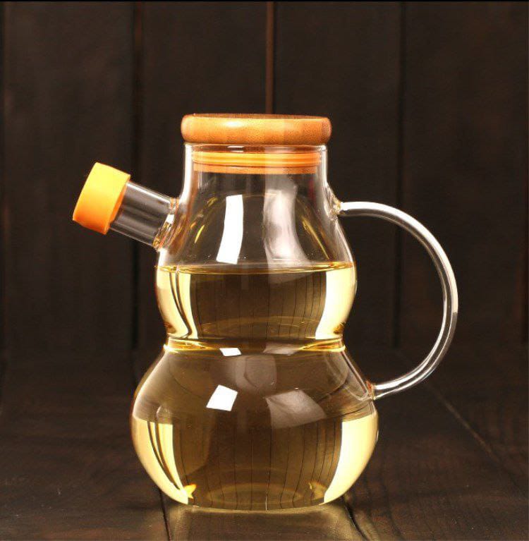 High Borosilicate 400ml Creative Glass Oil Vinegar Jar | Leak-Proof and Elegant Design