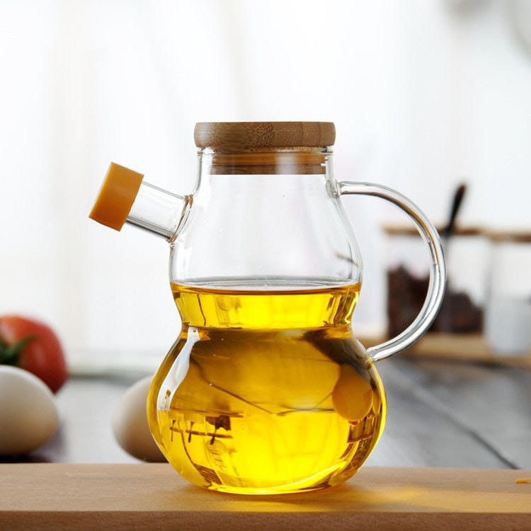 High Borosilicate 400ml Creative Glass Oil Vinegar Jar | Leak-Proof and Elegant Design