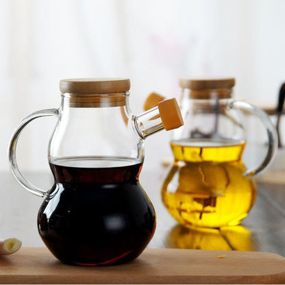 High Borosilicate 400ml Creative Glass Oil Vinegar Jar | Leak-Proof and Elegant Design