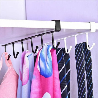 12 Hook Under Shelf Storage ,Mug and Cup Storage, Utensils Holder,Key Hanger,Anti Rust, Heavy Duty Hanger,Shelf Wardrobe,Black,White