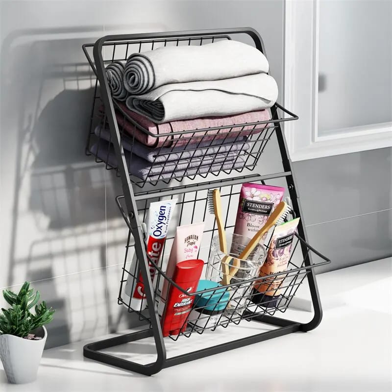 Multipurpose 2 Tier Organizer Storage Rack | Compact Space Saving Storage Solution