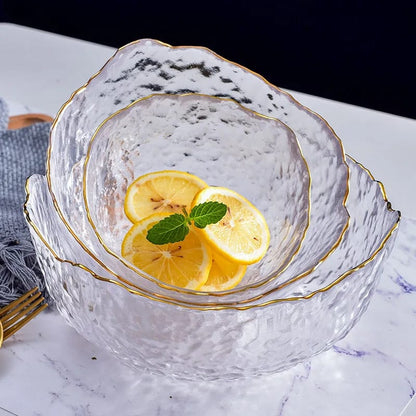 3 Piece Glass Salad/Fruit Bowl Set | Large (1050 ml), Medium (700 ml), Small (300 ml)