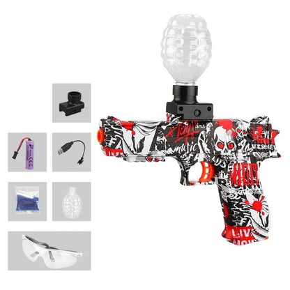 Splatter Rechargeable Ball Water Bomb Gun |Outdoor Shooting Toy Gun for Kids and Adults, Available in Black and Blue