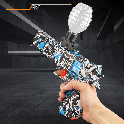 Splatter Rechargeable Ball Water Bomb Gun |Outdoor Shooting Toy Gun for Kids and Adults, Available in Black and Blue