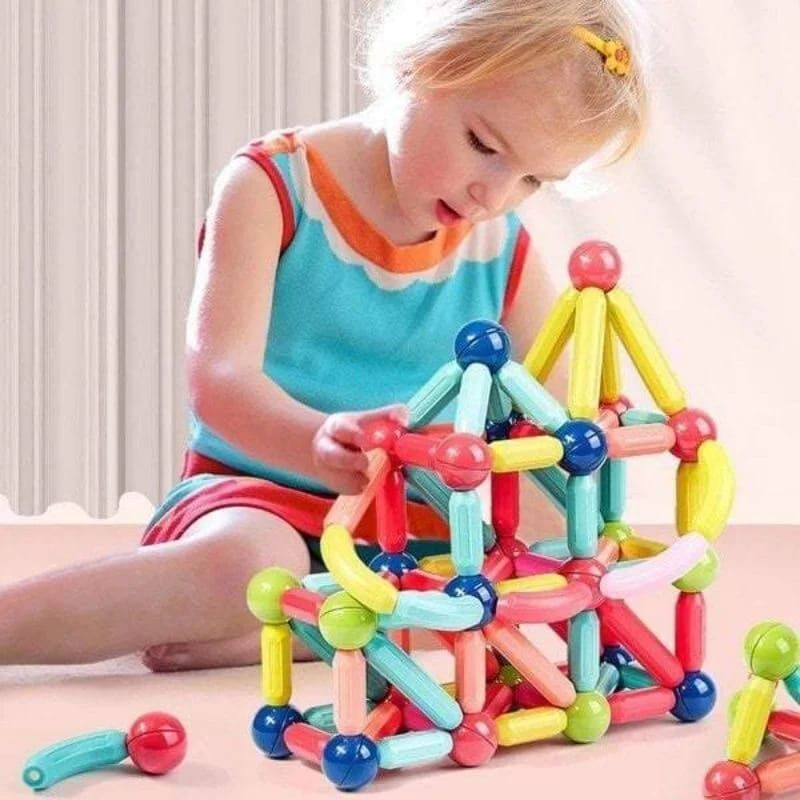 Educational Magnetic Balls and Sticks Building Set | Large Magnetic Building Blocks for Kids, Perfect Birthday Gift