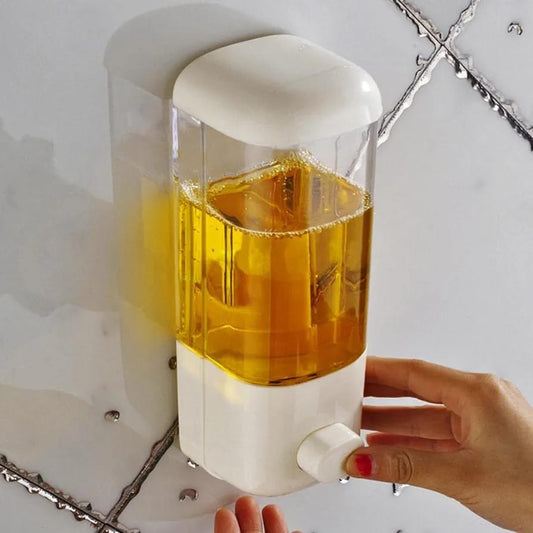 500ML Wall-Mounted Soap Dispenser – ABS Plastic for Soap, Shampoo & Shower Gel (Bathroom/Kitchen/Toilet)