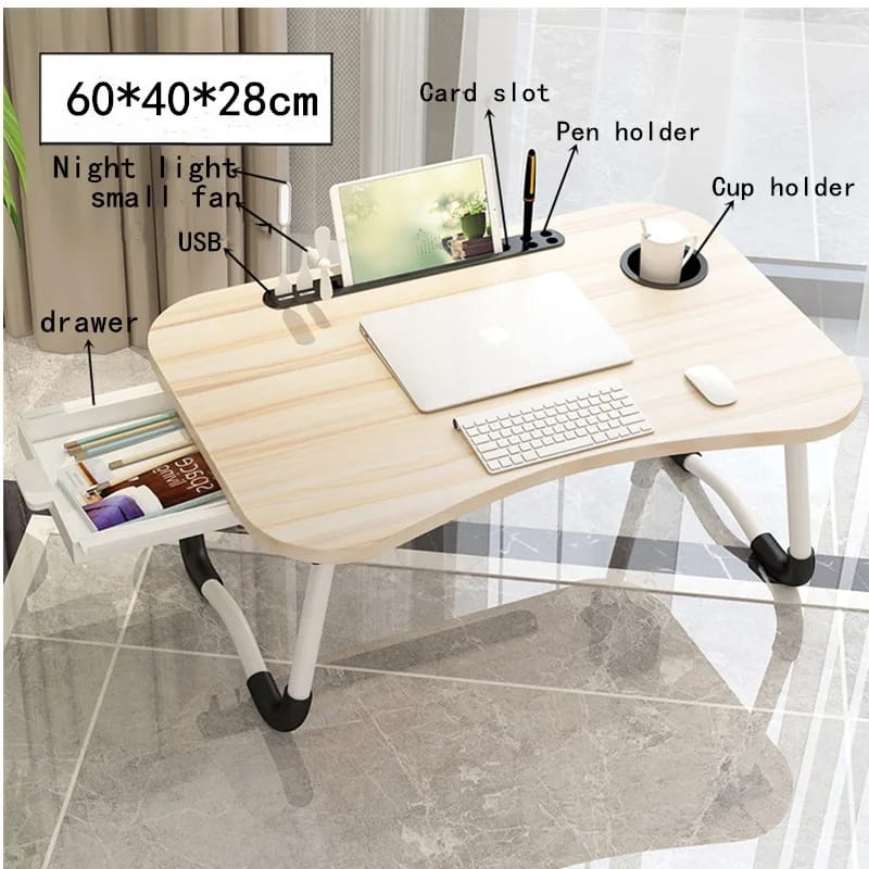 Foldable Breakfast Laptop Table Work Table | MDF | Pre Assembled | Multiple Colors