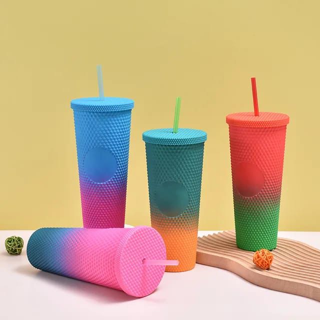 800 ml Studded Tumbler with Lid and Straw