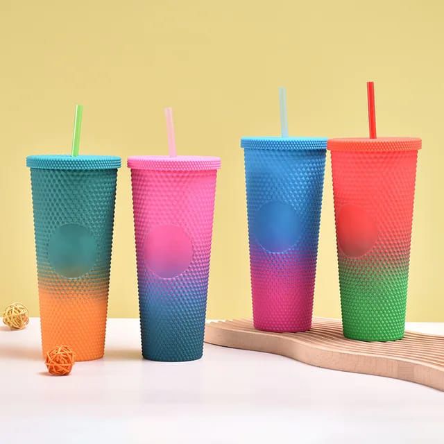 800 ml Studded Tumbler with Lid and Straw