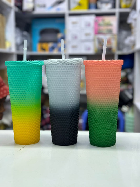 800 ml Studded Tumbler with Lid and Straw