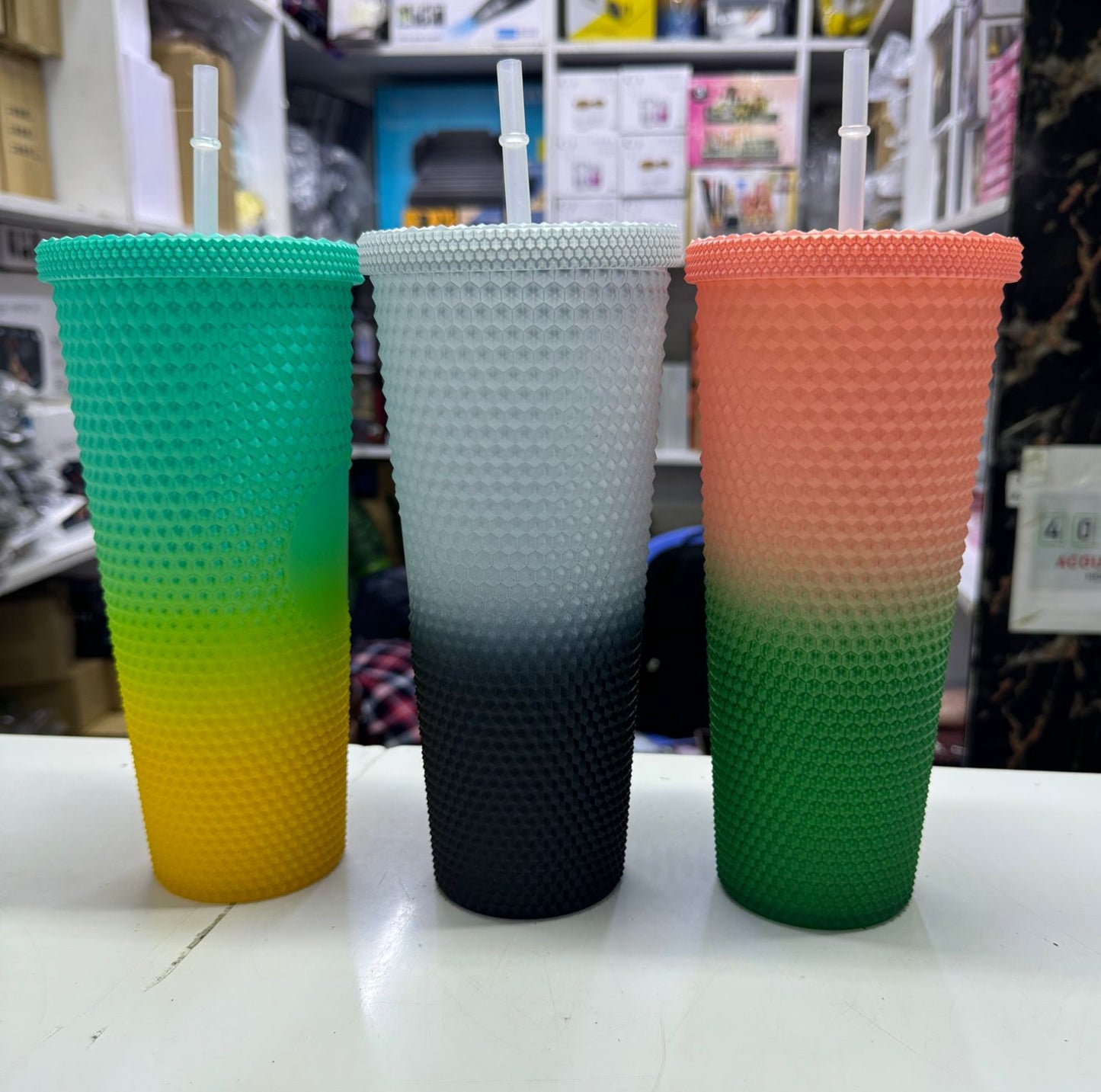 800 ml Studded Tumbler with Lid and Straw