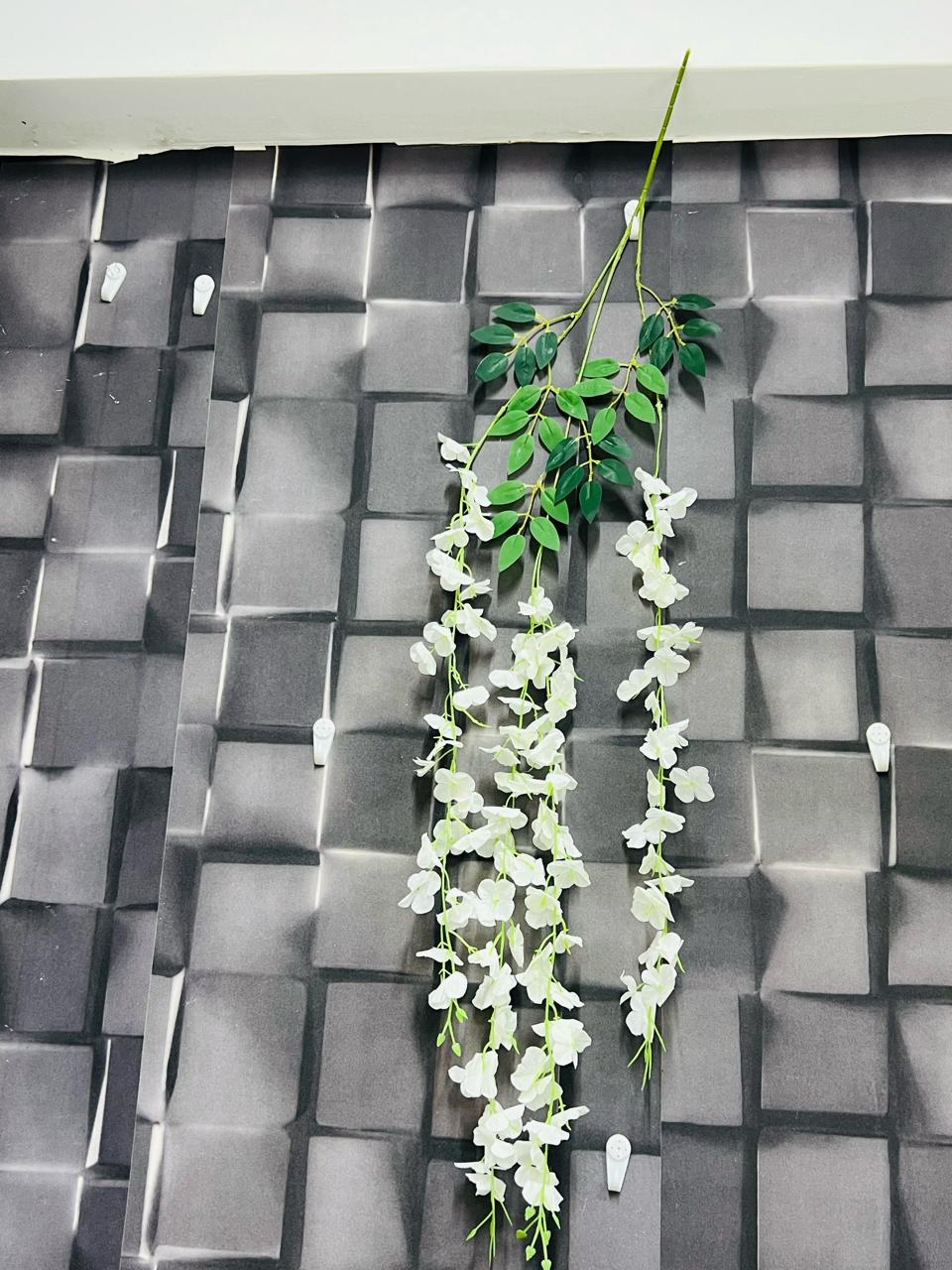 High Quality Synthetic Durable  Artificial Wisteria | Realistic Cascading Flowers| Living Room Decor | Office | Green and White