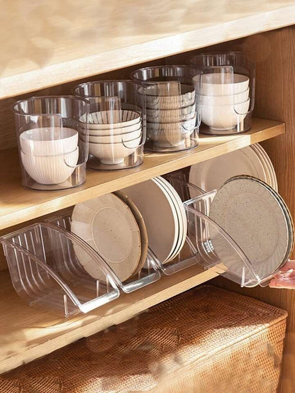 Dinner Plate Lid Storage Rack Durable, Transparent Organizer for Dishes and Lids, Space Saving Design for Kitchen and Cabinet| Countertop Shelf Rack Organizer|Drying Rack