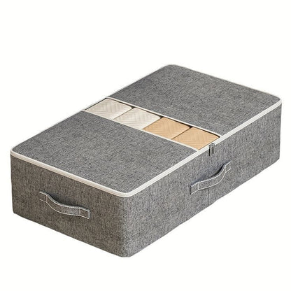 Extra Large Washable Under the Bed Storage Bag | Durable Oxford Fabric Organizer with Reinforced Handles |Bedroom Underbed Closet Organizer{Grey & White}