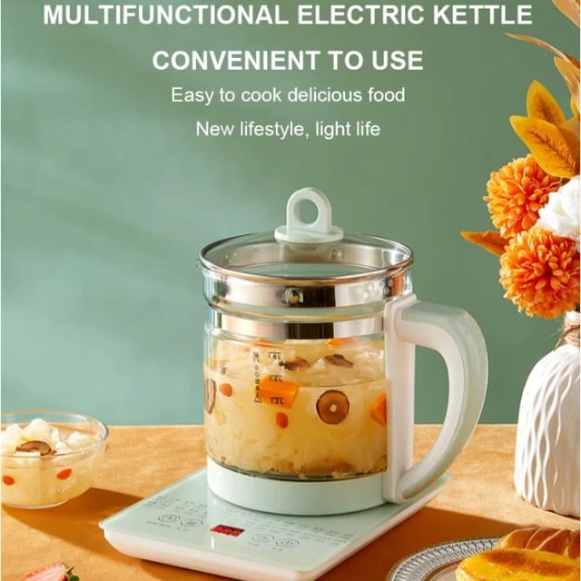 1.8L Electric Glass Infuser Kettle Multifunctional Health Pot, 800W, Food Grade Materials