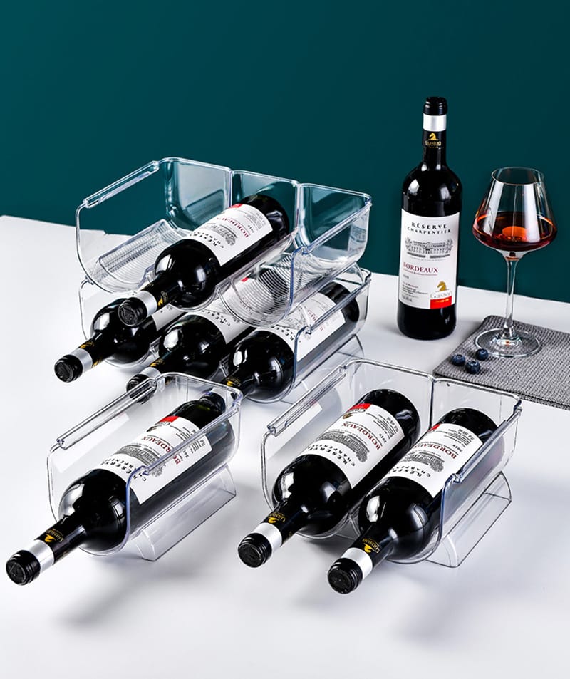 Triple Stackable Wine Bottle Rack/Glass Holder