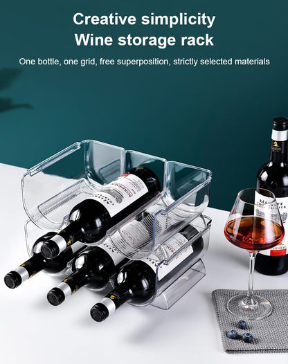 Triple Stackable Wine Bottle Rack/Glass Holder