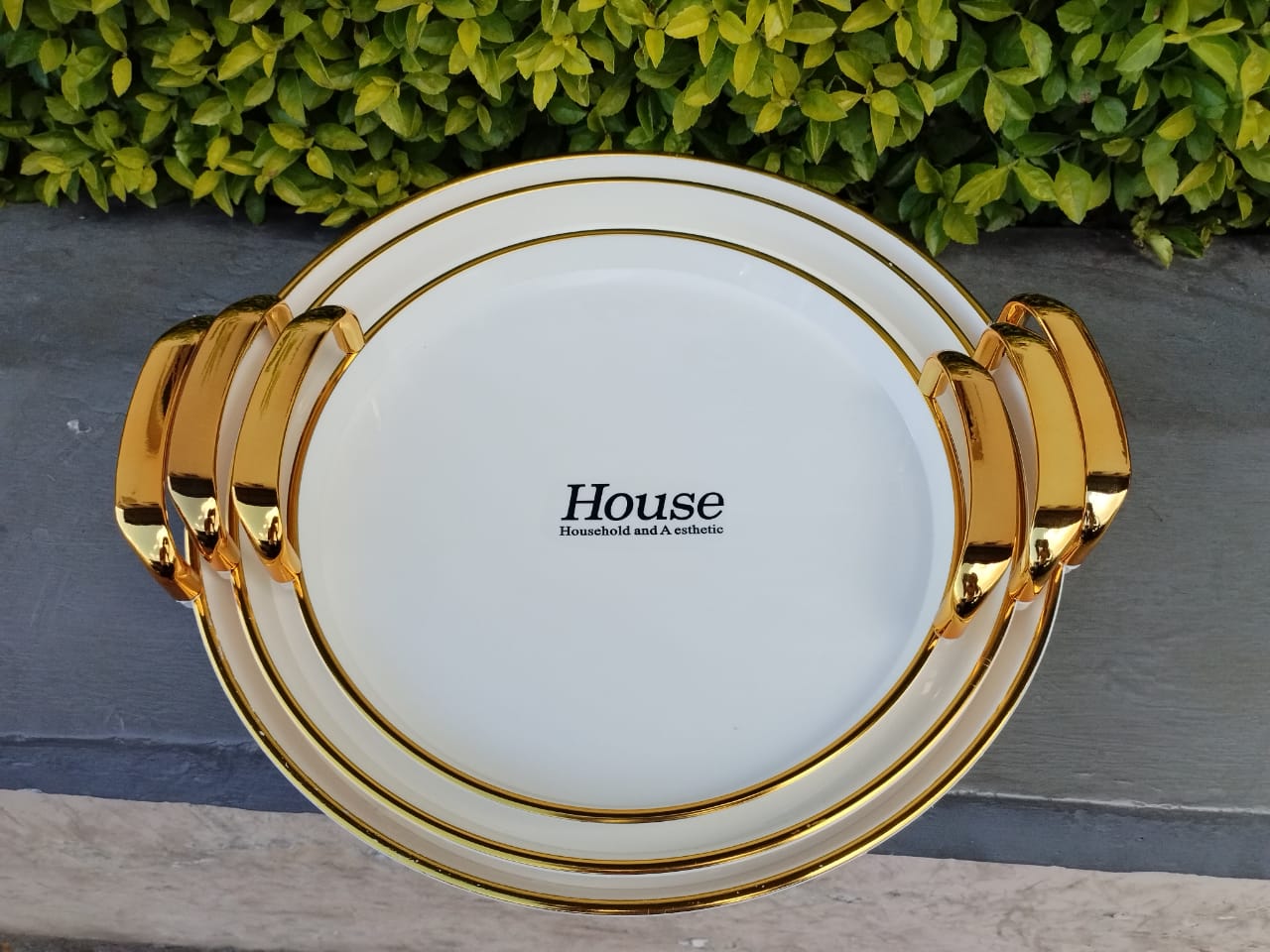 House Household and Aesthetic" Luxurious 3-Piece Tray Set