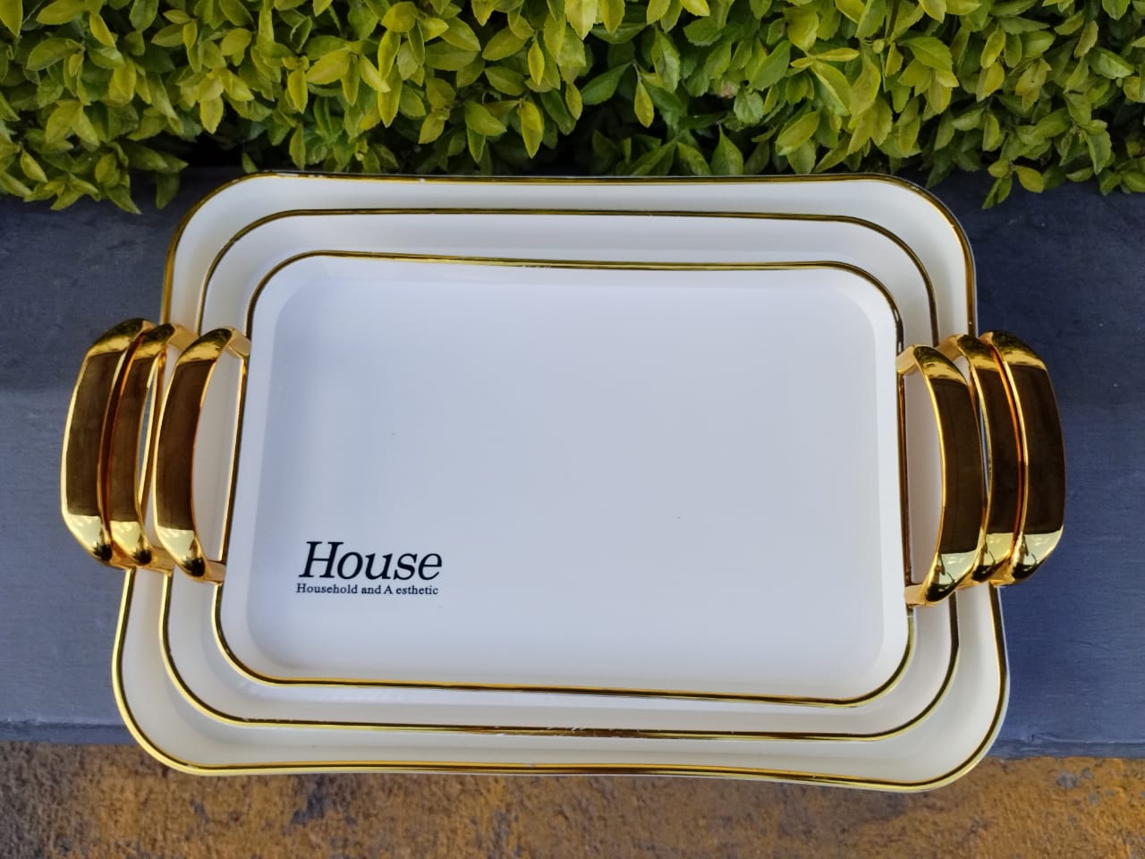 House Household and Aesthetic" Luxurious 3-Piece Tray Set