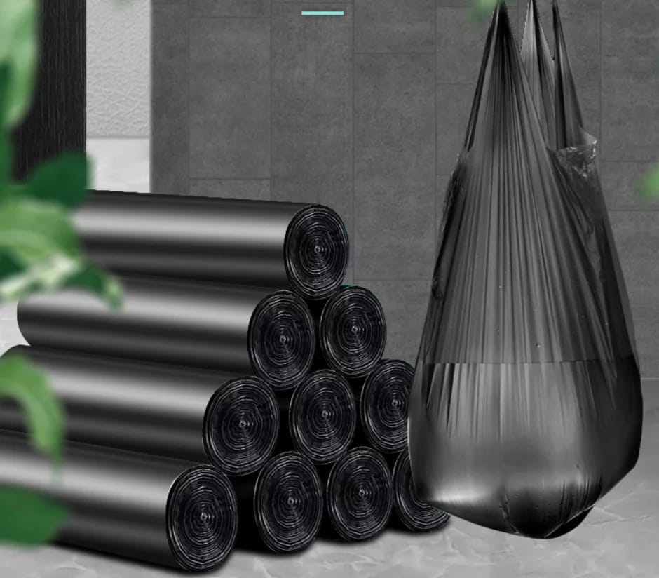 100pcs Trash Bags Kitchen Waste, Office Trash, and General Household Garbage |High-density polyethylene (HDPE)