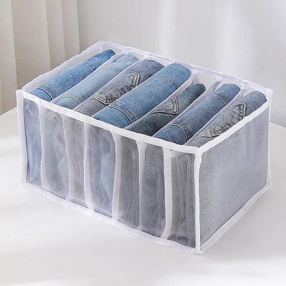 7 Grids Foldable Jeans|Sweaters|Pants|Spring & Autumn Trousers Fabric Wardrobe Clothes Closet Organizer Storage Box| Clothes Compartment Drawer Storage Organizer 30cm x 20.8cm x 19.5cm