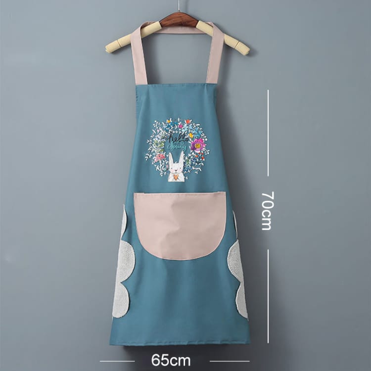 Oil Proof Waterproof Cartoon Apron Sleeveless Kitchen Apron with Waist Wipe for Household Cooking