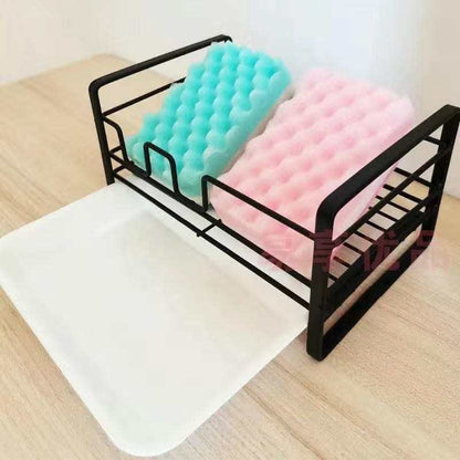 Sink Caddy with Water Removable Drain Tray, Kitchen accessories, Rust proof, Easy Clean accessories, Bathroom Tray, Sponge Holder, Black