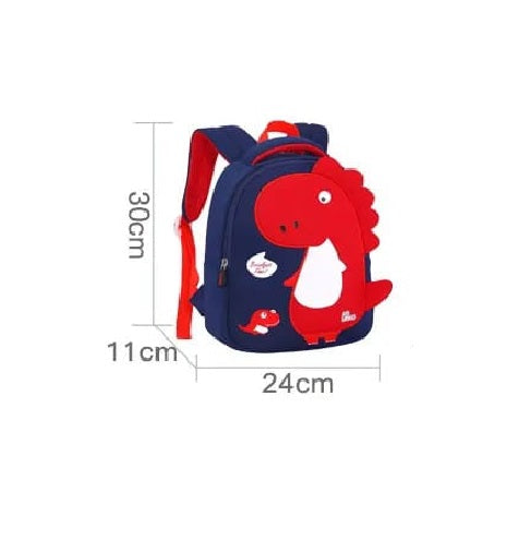 3D Dinosaur Cartoon Kids School Bag Cute Toddler Backpack, Large Size 33x26x12cm and Medium Size 30x24x11cm