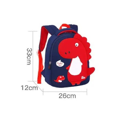 3D Dinosaur Cartoon Kids School Bag Cute Toddler Backpack, Large Size 33x26x12cm and Medium Size 30x24x11cm