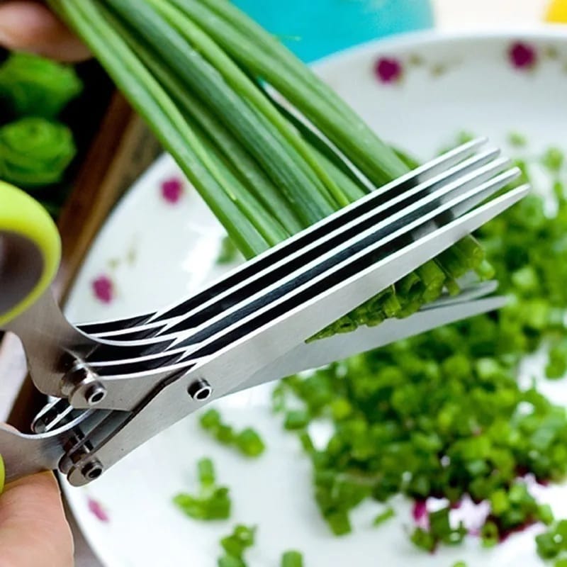 MultiFunctional Stainless Steel 3|5 Layer Kitchen Scissors Pepper Shredder, Scallion Cutter, Cooking Tool