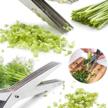 MultiFunctional Stainless Steel 3|5 Layer Kitchen Scissors Pepper Shredder, Scallion Cutter, Cooking Tool