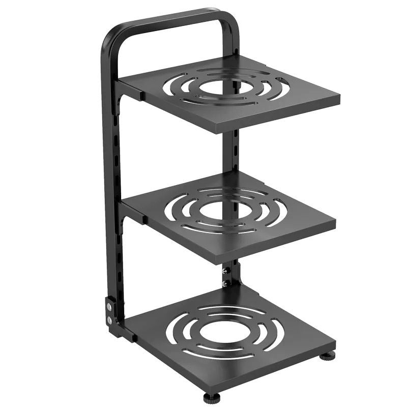 Adjustable Kitchen Storage Rack 3Tier & 4Tier, Carbon Black Steel, Freely Adjustable Shelving